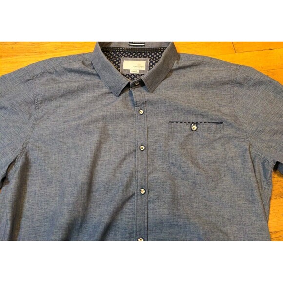 Men's Craft And Flow Button Down Flip Cuff Long Sleeve Shirt Blue Size XL EUC - Picture 6 of 10